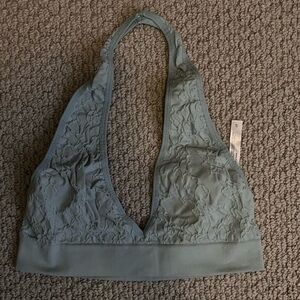 Lace Halter Bralette in Sage Green